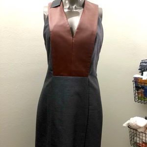 NWT) Alexander Wang leather+wool dress